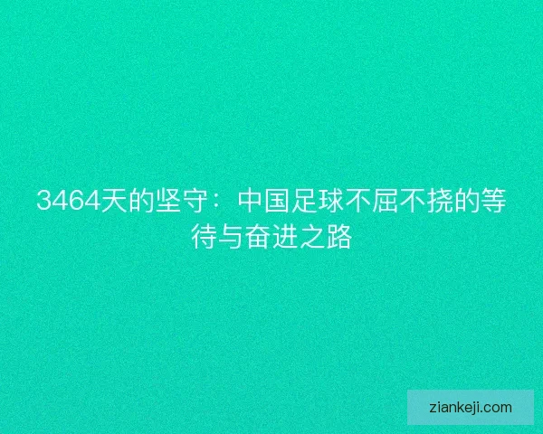 3464天的坚守：中国足球不屈不挠的等待与奋进之路